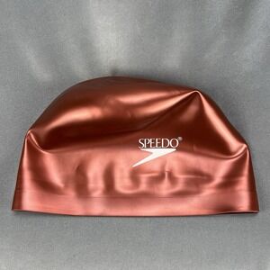 Speedo Elastomeric Solid Silicone Swim Cap Metallic One Size Water Swimming NEW